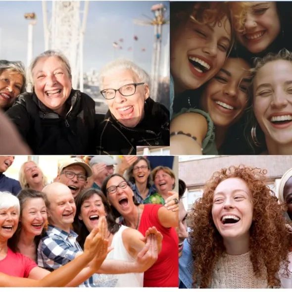 Menschen die Lachen