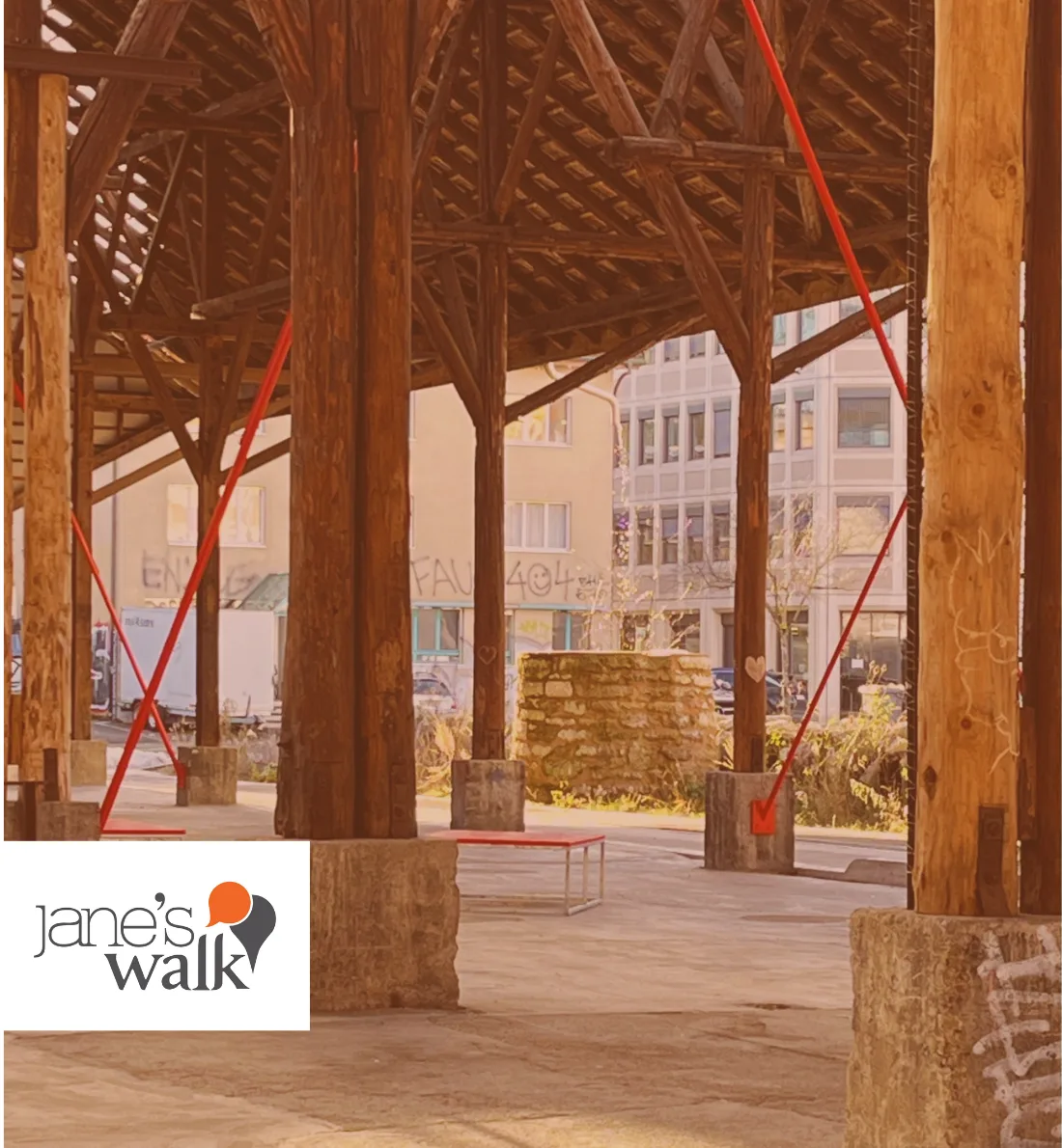 Das Gerüst des Koch-Areals, welches sich noch im Umbau befindet.