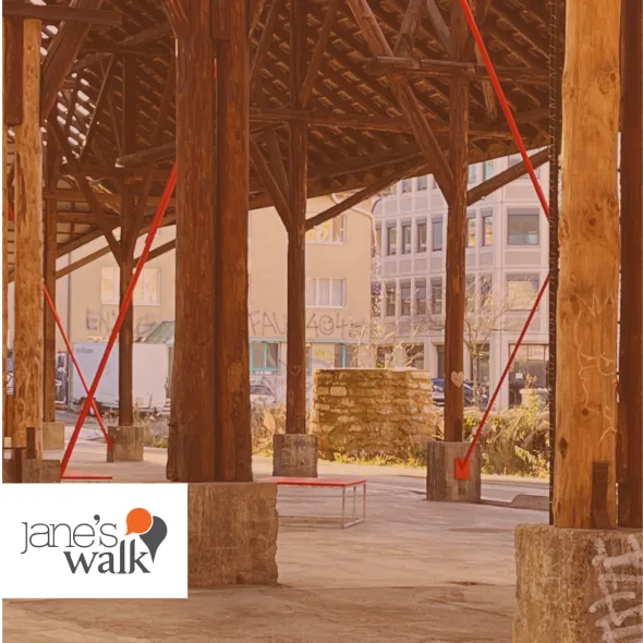 Das Gerüst des Koch-Areals, welches sich noch im Umbau befindet.