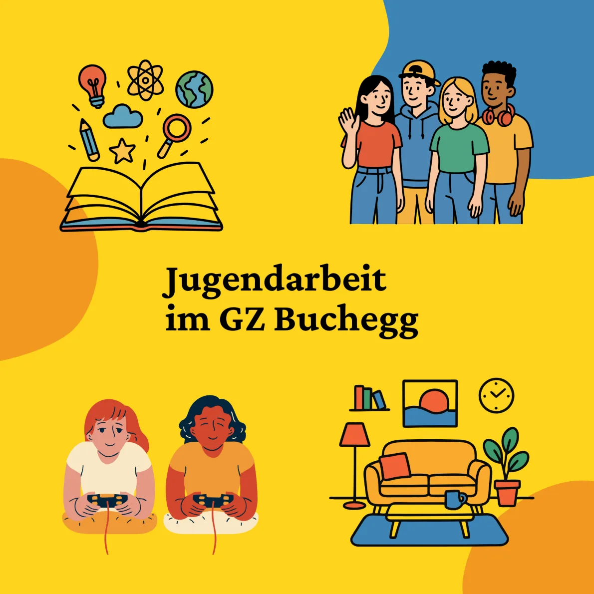 Farbige Comic Icons der Angebote 
