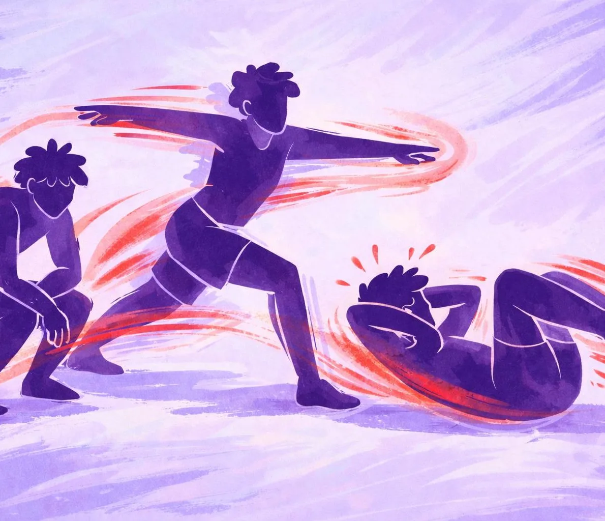 Zeichnung von Personen in Bewegung.